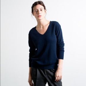 Everlane Navy V Neck Sweater